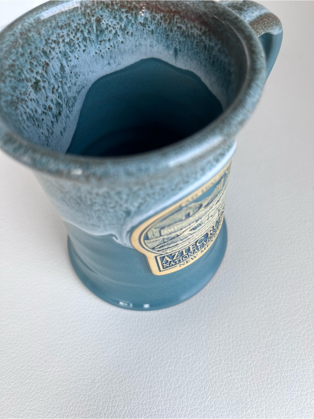 Deneen Pottery Mug Aztec Ruins National Monument NM Teal 2015 Handthrown Rare